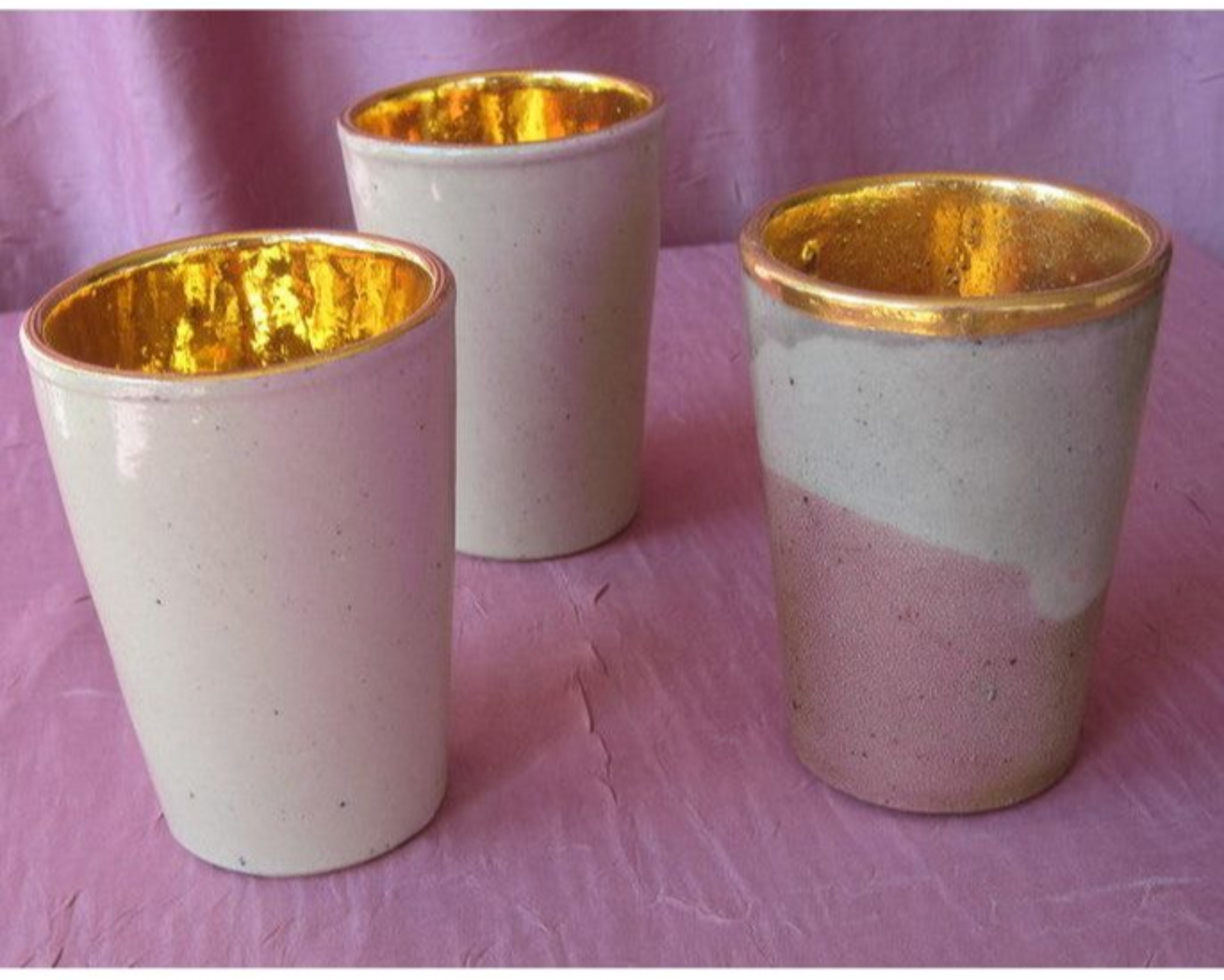 Agnihotra Becher Agnikeramik innen vergoldet